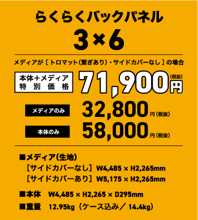 らくらくバックパネル　3×6タイプ