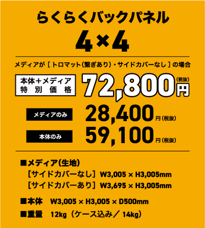 らくらくバックパネル　4×4タイプ